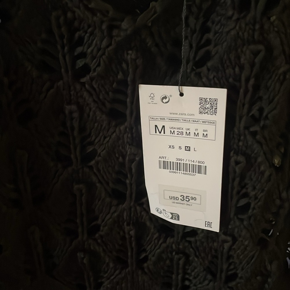 Zara Fringe Knit Top / Cover-Up. - Picture 7 of 8